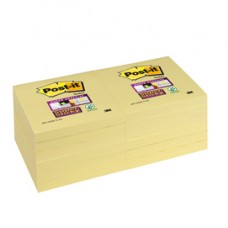 Blocco foglietti Super Sticky - 654-12SS-CY - 76 x 76 mm - giallo Canary - 90 fogli - Post-it