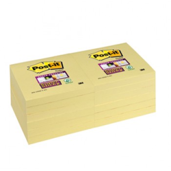Blocco foglietti Super Sticky - 654-12SS-CY - 76 x 76 mm - giallo Canary - 90 fogli - Post-it Blocco foglietti Super Sticky - 654-12SS-CY - 76 x 76 mm - giallo Canary - 90 fogli - Post-it