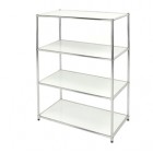Libreria Easy System - 4 ripiani - acciaio cromato - 80x40x120 cm - bianco - Serena Group