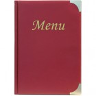 Portamenù Basic - A5 - 23,7 x 17 cm - PVC - bordeaux - 4+2 buste fisse incluse - Securit