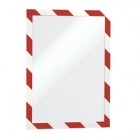 Cornice Duraframe Security - adesiva - pannello magnetico - A4  (21 x 29,7 cm) - rosso/bianco - Durable