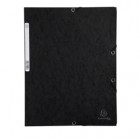 Cartellina con elastico - cartoncino lustrè - 3 lembi - 400 gr - 24x32 cm - nero - Exacompta