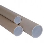 Tubo - con doppio tappo trasparente - diametro 6 cm - H 70 cm - cartone - avana