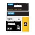Nastro Rhino 18487 - 19 mm x 5,5 mt - poliestere - permanente - nero/metallo - Dymo
