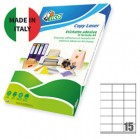 Etichette adesive LP4W - in carta - con margini - laser - permanenti - 70 x 50,8 mm - 15 et/fg - 100 fogli - bianco - Tico