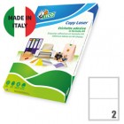 Etichette adesive LP4W - in carta - angoli arrotondati - permanenti - 200 x 142 mm - 2 et/fg - 100 fogli - bianco - Tico