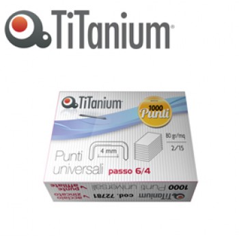 Punti universali - 6/4 - acciaio/zinco cromato - metallo - Titanium - conf. 1000 punti