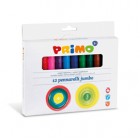 Pennarelli Jumbo - punta ø7,6mm - colori assortiti - Primo - astuccio 12 pezzi