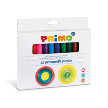 Pennarelli Jumbo - punta ø7,6mm - colori assortiti - Primo - astuccio 12 pezzi