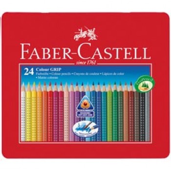 Matite colorate Colour Grip - acquerellabili - Faber-Castell - astuccio in metallo 24 pezzi