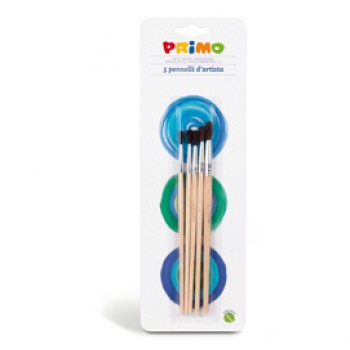 Pennelli e portapennelli - tondi - Primo - blister 5 pezzi