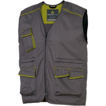 Gilet da lavoro PanostyleR M6GIL - sargia/poliestere/cotone - taglia L - grigio/verde - Deltaplus Gilet da lavoro PanostyleR M6GIL - sargia/poliestere/cotone - taglia L - grigio/verde - Deltaplus