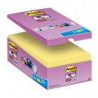 Blocco foglietti Post-it Super Sticky - 655-SSCY-VP16-EU - 76 x 127 mm - giallo Canary - 90 fogli - Post-it - conf. 16 blocchi