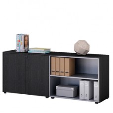 Coppia Prestige - mobili bassi a giorno - 162,8 x 43 x 81,4 cm - nero venato Coppia Prestige - mobili bassi a giorno - 162,8 x 43 x 81,4 cm - nero venato