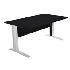 Scrivania Easy fianchi verniciati effetto cromato - lineare - 160 x 80 x 72 cm - nero venato