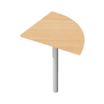 Raccordo angolare 90° per scrivanie Easy - 80 x 80 cm - faggio/grigio alluminio