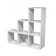 Libreria casellario Rainbow - 6 caselle a scalare - 104,1x29,2x103,9 cm - grigio alluminio