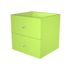 Cassettiera per casellario Rainbow - 2 cassetti - 32,5x28,8x32,5 cm - verde neon