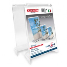 Portadepliant/Portafoto - 10 x 15 cm - plastica cristallo - Arda