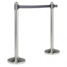 Colonnina segnapercorso cromata - altezza 100 cm - nastro retrattile grigio da 210 cm - Securit