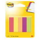 Segnapagina Post-it - 670-5JA-EU - in carta - 12,7 x 44 mm - 5 colori assortiti - Post-it - conf. 250 pezzi