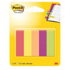 Segnapagina Post-it - 670-5JA-EU - in carta - 12,7 x 44 mm - 5 colori assortiti - Post-it - conf. 250 pezzi