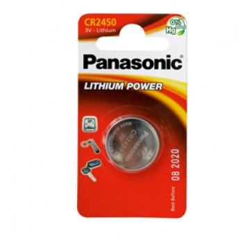 Micropila CR2450 - 3V - a pastiglia - litio - Panasonic - blister 1 pezzo