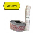 Rotolo da 1000 etichette a onda per Printex Smart 8/2612 - 26x12 mm - adesivo permanente - giallo - Printex - pack 10 rotoli