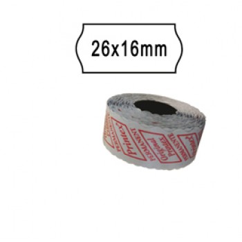 Rotolo da 1000 etichette a onda per Printex Smart 16/2616 e Z Maxi 6/2616 - 26x16 mm - adesivo removibile - bianco - Printex - pack 10 rotoli