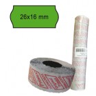 Rotolo da 1000 etichette a onda per Printex Smart 16/2616 e Z Maxi 6/2616 - 26x16 mm - adesivo permanente - verde - Printex - pack 10 rotoli