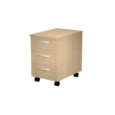 Cassettiera Agorà - 3 cassetti - con ruote - 44 x 60 x 60 cm - rovere