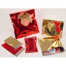 Busta regalo - con patella adesiva - 16 x 21 + 4 cm - 30 micron - PPL - metal lucido - oro - PNP - conf. 50 pezzi