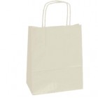 Shopper in carta - maniglie cordino - 18 x 8 x 24cm - avorio - conf. 25 sacchetti