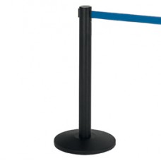 Colonnina segnapercorso Alfa nera - altezza 95 cm - nastro retrattile blu da 200 cm - Medial International