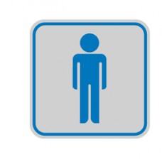 Targhetta adesiva - pittogramma Toilette uomo - 8,2 x 8,2 cm - Cartelli Segnalatori