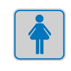 Targhetta adesiva - pittogramma Toilette donna - 8,2 x 8,2 cm - Cartelli Segnalatori