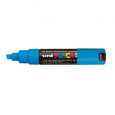 Marcatore Uni Posca PC8K  - punta a scalpello 8mm - azzurro - Uni Mitsubishi