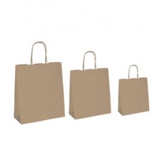 Shopper - maniglie cordino - 22 x 10 x 29 cm - carta biokraft - avana - Mainetti Bags - conf. 25 pezzi