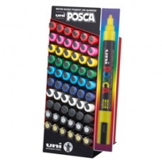 Marcatore Uni Posca PC5M - punta media 1,8 - 2,5 mm - colori assortiti - Uni Mitsubishi - expo 60 pezzi