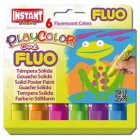 Tempera solida in stick Playcolor - 10 gr - colori fluo - Instant - astuccio 6 stick fluo