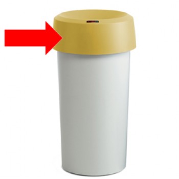 Coperchio per contenitore Modo Round - con fermasacco - 38x15 cm - anello giallo - Rotho