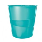 Cestino gettacarte WOW - altezza 32,4 cm - diametro 29 cm -15 L - acqua marina - Leitz
