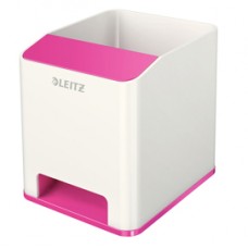 Portapenne con amplificatore WOW - 9x10x10 cm - fucsia - Leitz Portapenne con amplificatore WOW - 9x10x10 cm - fucsia - Leitz