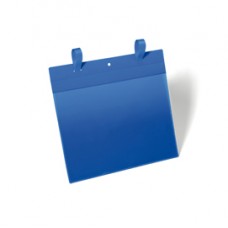 Buste identificative - con fascette di aggancio - A4 orizzontale - blu - Durable - conf. 50 pezzi