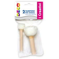 Tampone in spugna per stencil - ø 2- 4 cm - Deco - blister 2 pezzi Tampone in spugna per stencil - ø 2- 4 cm - Deco - blister 2 pezzi