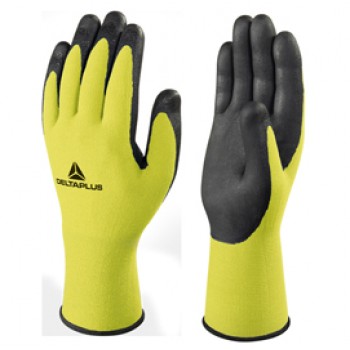 Guanti di precisione Apollonit VV734 - poliammide - palmo in schiuma di nitrile - taglia 09 - giallo fluo/nero - Deltaplus