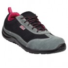Calzatura di sicurezza Como S1P SRC - pelle scamosciata/poliestere mesh - numero 38 - nero/fucsia - Deltaplus