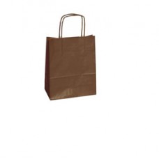 Shopper Twisted - maniglie cordino - 18  x 8 x 24 cm - carta kraft - marrone - Mainetti Bags - conf. 25 pezzi