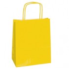 Shopper Twisted - maniglie cordino - 14 x 9 x 20 cm - carta kraft - giallo - Mainetti Bags - conf. 25 pezzi