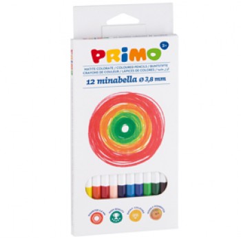 Matite colorate Minabella - diametro mina 3,8 mm - colori assortiti - Primo - astuccio 12 pezzi